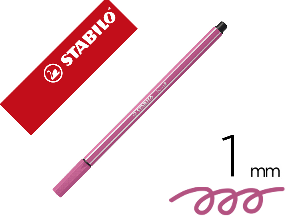 Rotulador stabilo acuarelable pen 68 heliotropo punta gruesa 1mm