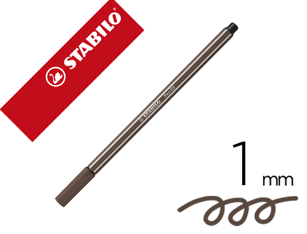 Rotulador stabilo acuarelable pen 68 sombra punta gruesa 1mm