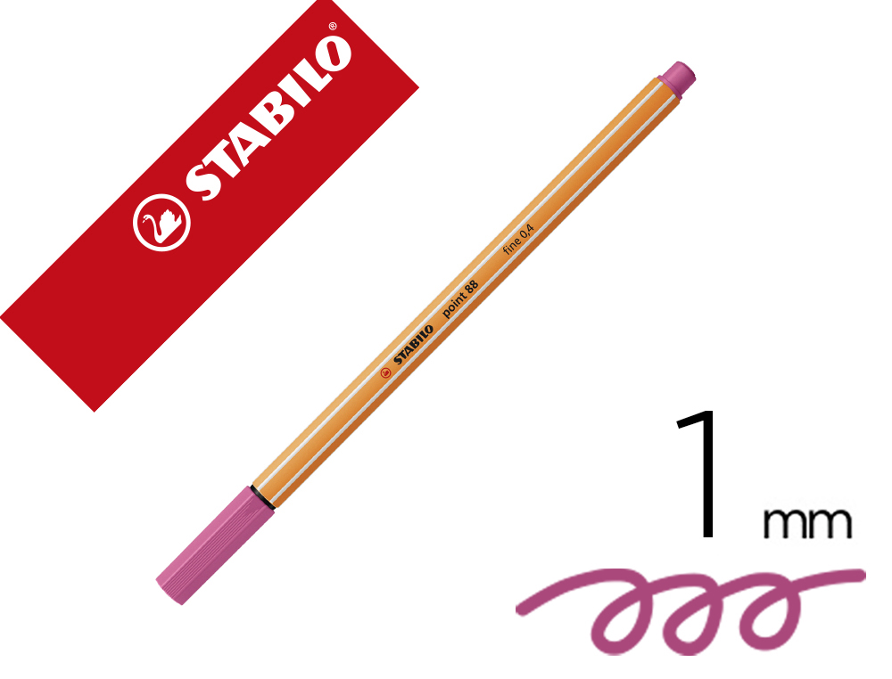 Rotulador stabilo punta de fib ra point 88 heliotropo punta fina 0,4mm