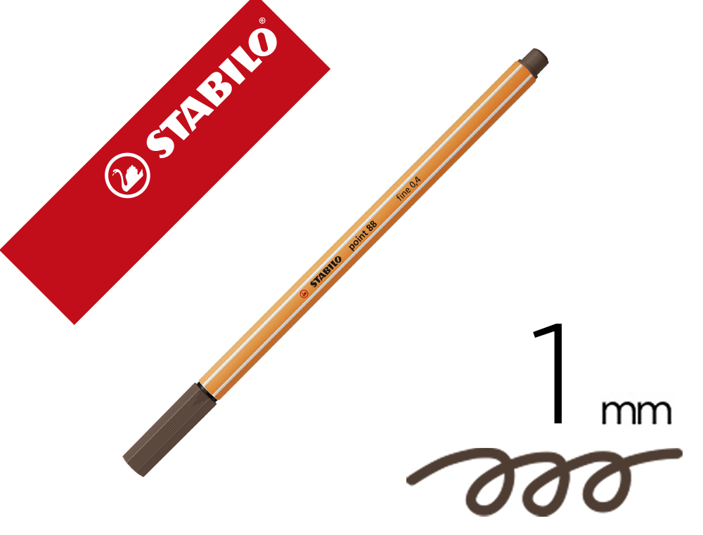 Rotulador stabilo punta de fib ra point 88 sombra punta fina 0,4mm