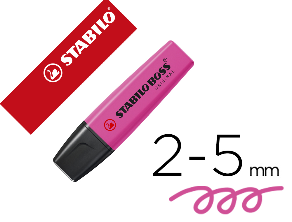 Rotulador stabilo boss fluorescente 70 magenta
