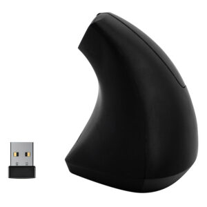 Raton q-connect optico inalambrico ergonomico vertical dpi 800/1200/1600 pilas aaa negro