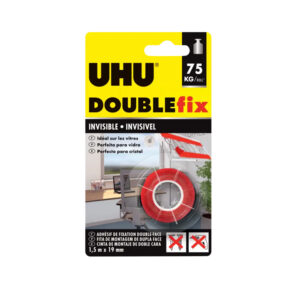 Cinta adhesiva uhu doublefix invisible doble cara extra fuerte 1,5 m x 19 mm