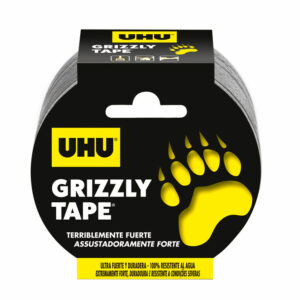 Cinta adhesiva uhu americana grizzly tape ultrafuerte color plata 25 m x 48 mm