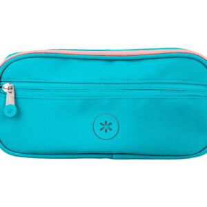 Estuche portatodo antartik fusion flex 3 cremalleras turquesa compañero mochila 100x60x220 mm