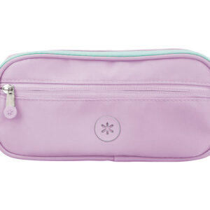 Estuche portatodo antartik fusion flex 3 cremalleras morado compañero mochila 100x60x220 mm