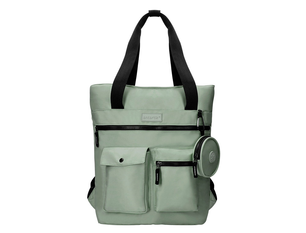 Mochila antartik bolso flip bag con acolchado para portatil 15" verde 400x120x390 mm