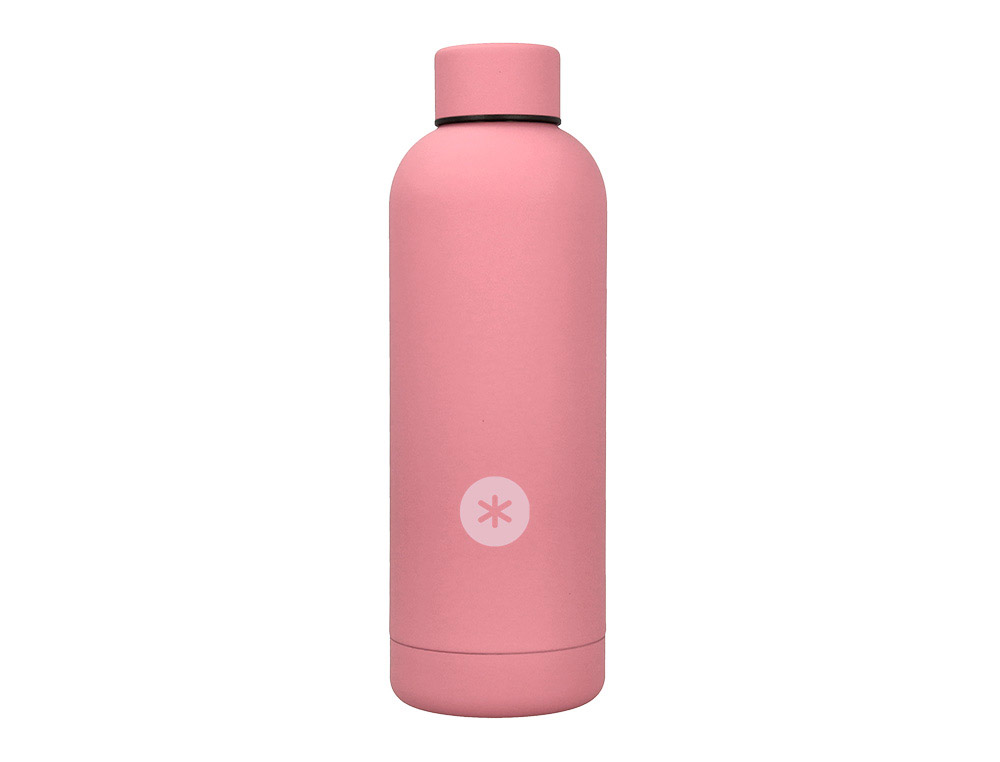 Botella portaliquidos antartik isotermica acero inoxidable libre de bpa color rosa 500 ml