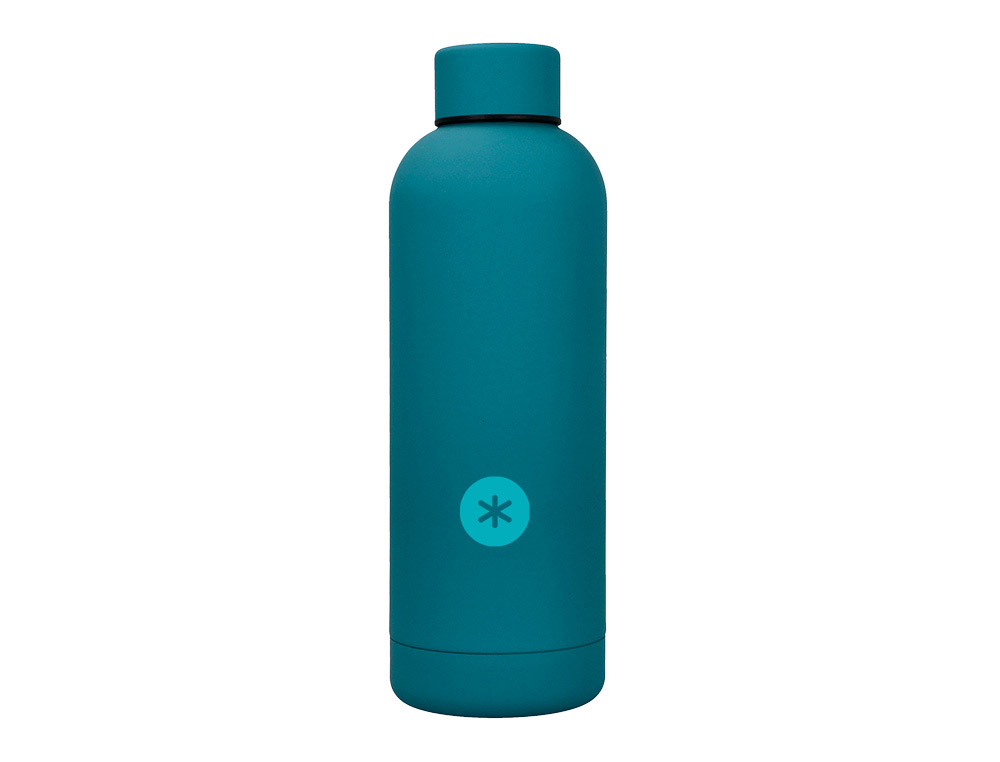 Botella portaliquidos antartik isotermica acero inoxidable libre de bpa color turquesa 500 ml