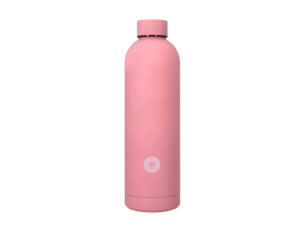 Botella portaliquidos antartik isotermica acero inoxidable libre de bpa color rosa 750 ml