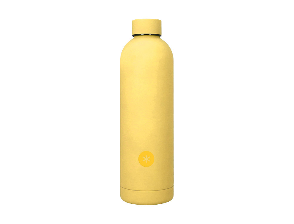 Botella portaliquidos antartik isotermica acero inoxidable libre de bpa color amarillo 750 ml