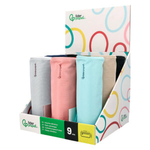 Estuche portatodo liderpapel classic cilindrico ancho 210x70 mm expositor de 9 unidades colores surtidos