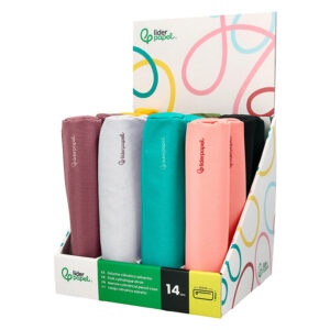 Estuche portatodo liderpapel slim cilindrico 220x45 mm expositor de 14 unidades colores surtidos