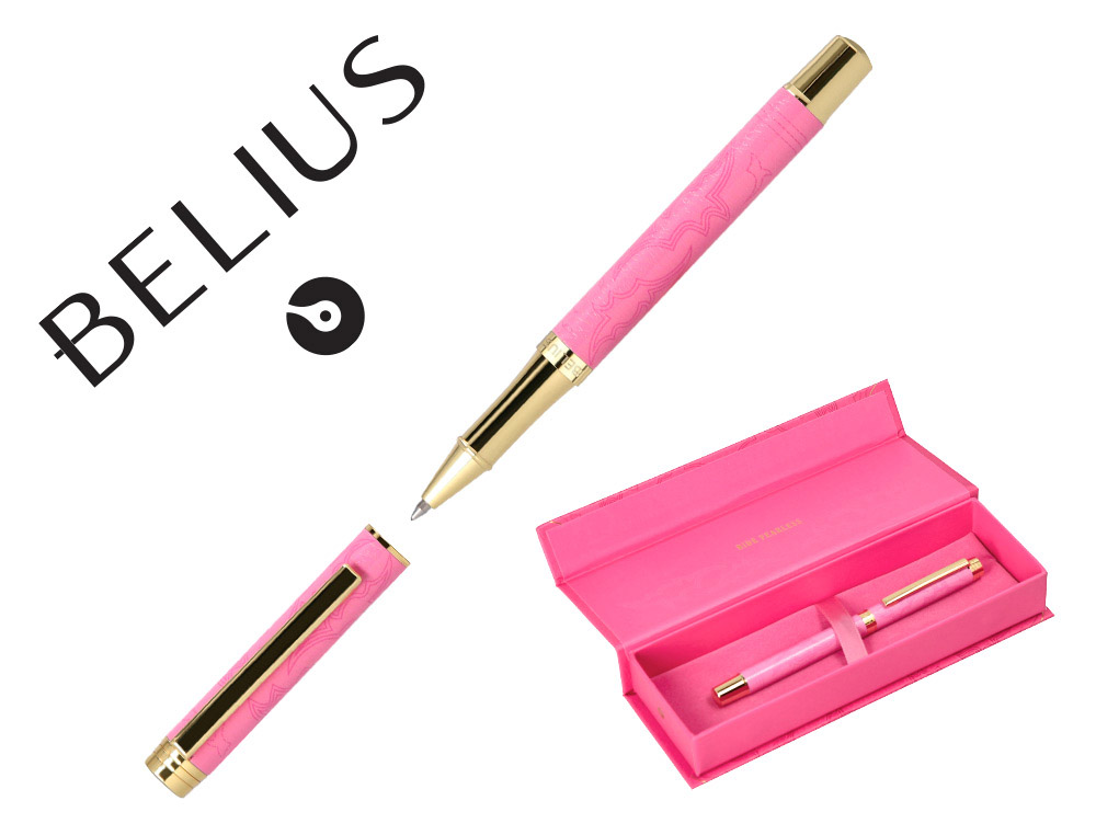 Roller belius wild west aluminio color rosa dorado tinta color negro caja de diseño