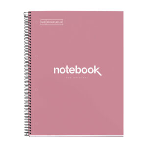 Cuaderno espiral miquelrius notebook emotions rose dust tapa forrada din a4 microperforado 80 hojas 90