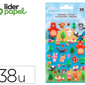 Pegatinas imaginovo cute animales bosque con relieve 190x105 mm en blister