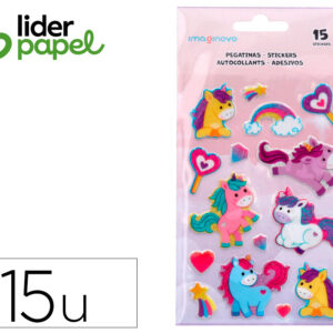 Pegatinas imaginovo unicornios magic dreams con brillo 190x105 mm en blister