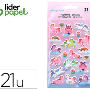 Pegatinas imaginovo unicornios magic dreams con relieve 190x105 mm en blister