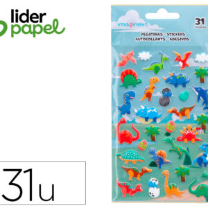 Pegatinas imaginovo kids dinosaurios goma eva 190x105 mm en blister