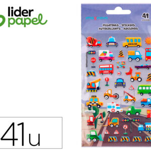 Pegatinas imaginovo kids coches con relieve 190x105 mm en blister