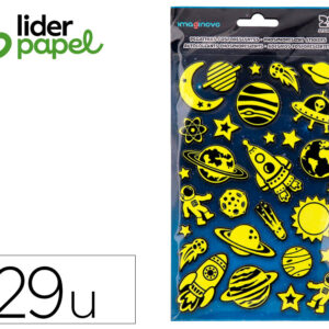 Pegatinas imaginovo luminosas planetas con relieve 190x105 mm en blister