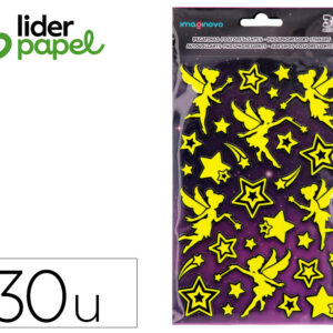 Pegatinas imaginovo luminosas hadas con relieve 190x105 mm en blister