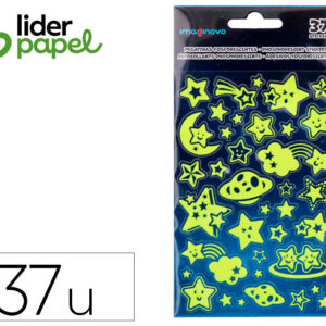 Pegatinas imaginovo luminosas estrellas con relieve 190x105 mm en blister