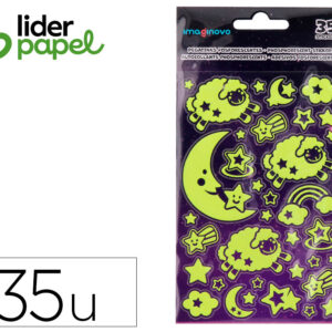 Pegatinas imaginovo luminosas luna con relieve 250x145 mm en blister
