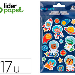 Pegatinas imaginovo luminosas astronautas con relieve 190x105 mm en blister