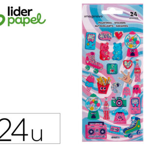 Pegatinas imaginovo diseños surtidos hobbies con brillo 214x100 mm en blister