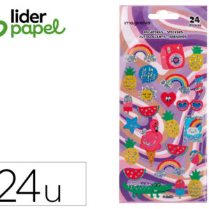 Pegatinas imaginovo diseños surtidos verano con brillo 214x100 mm en blister