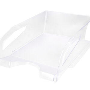 Bandeja sobremesa plastico q-connect gran capacidad con asa transparente 386x270x115mm