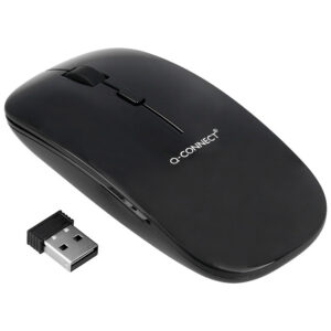 Raton q-connect optico inalambrico silencioso dpi 800/1200/1600 pilas aaa negro