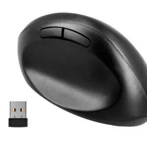 Raton q-connect optico inalambrico ergonomico vertical dpi 800/1200/1600 pila aa negro