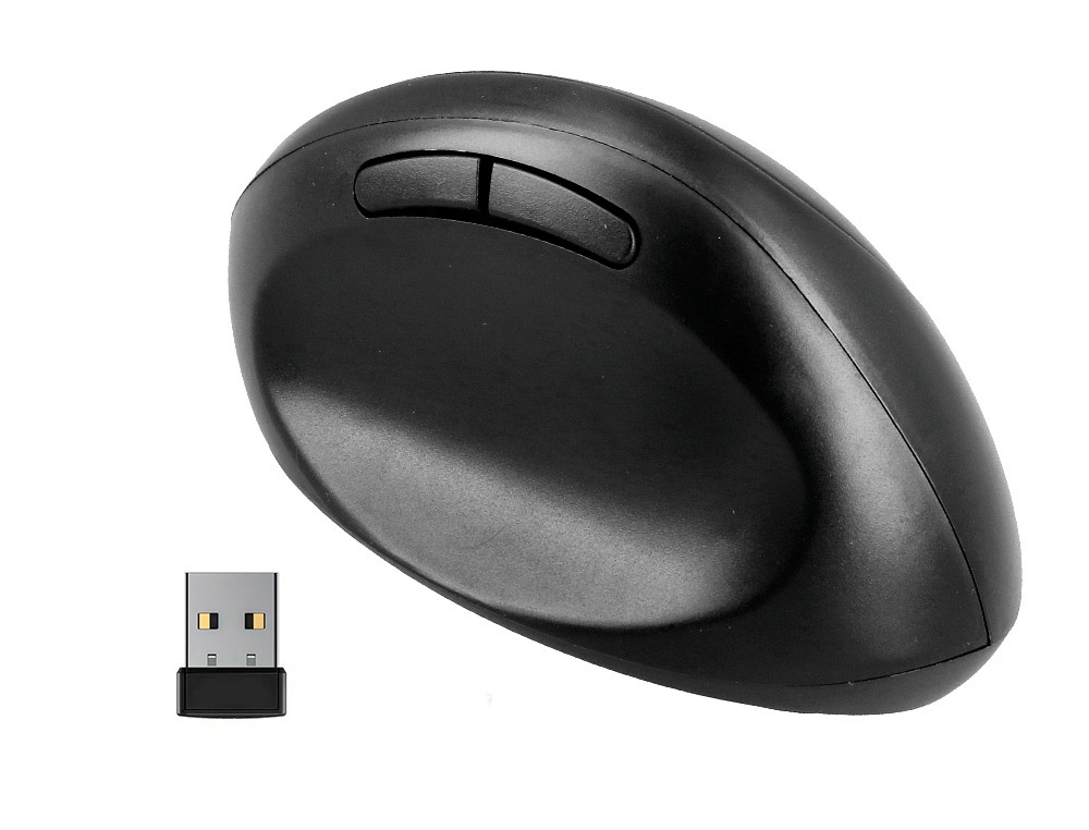 Raton q-connect optico inalambrico ergonomico vertical dpi 800/1200/1600 pila aa negro