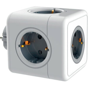 Regleta q-connect de cubo enchufe multiple power cube 5 en 1 directo a pared 5 tomas de corriente 75x75x112mm