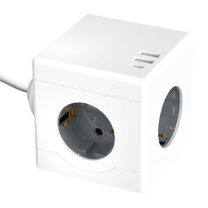 Regleta q-connect de cubo enchufe multiple power cube 6 en 1 cable de 1,4m 3 tomas de corriente+2 usb+1 usb c