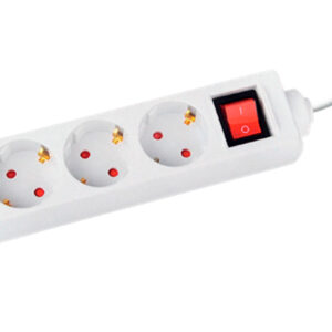 Regleta q-connect 3 tomas de corriente con interruptor longitud cable 1,5 m color blanco