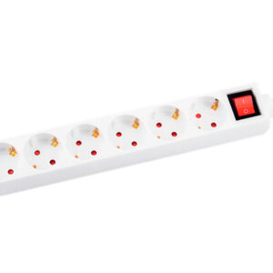 Regleta q-connect 6 tomas de corriente con interruptor longitud cable 1,5 m color blanco