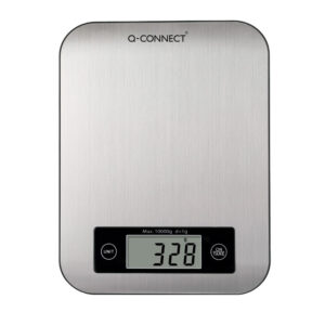 Bascula precision q-connect digital con pantalla lcd precision 1 g capacidad de 5 g a 10 kg 215x165x16 mm
