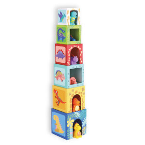 Juego infantil imaginovo cubos apilables nidos dinosaurios +12 meses 12 piezas 13x13x13cm