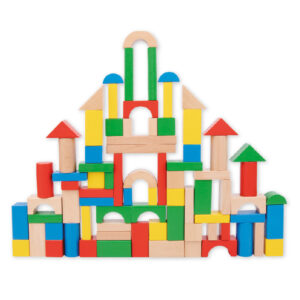Juego infantil imaginovo madera construccion de bloques +12 meses 100 piezas 29x29x3,5cm