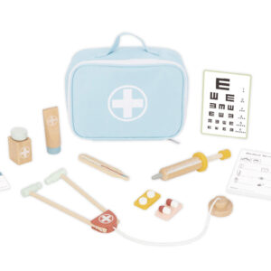Juego infantil imaginovo madera maletin de medico +3 años 11 piezas 24,5x18x10cm