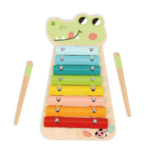 Juego infantil imaginovo madera xilofono instrumento musical cocodrilo +18 meses 28x14,8x2,5cm