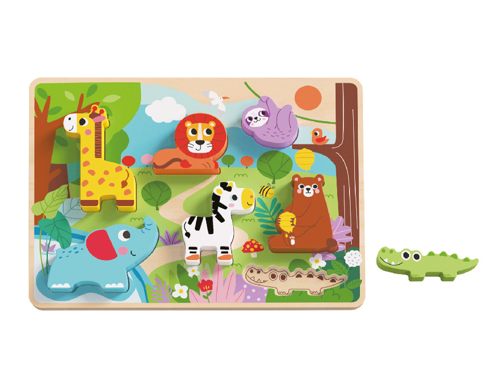 Puzle infantil imaginovo madera 3d animales +12 meses 8 piezas 29,5x22x1,7cm