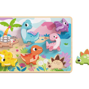 Puzle infantil imaginovo madera 3d dinosaurios +12 meses 8 piezas 29,5x22x1,7cm