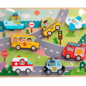 Puzle infantil imaginovo madera 3d vehiculos +12 meses 8 piezas 29,5x22x1,7cm