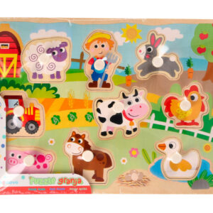 Puzle infantil imaginovo madera granja +18 meses 9 piezas 30x22,5x1,5cm