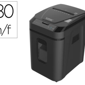 Destructora de documentos q-connect capacidad corte 180 h auto / 10 h manual destruye grapas clips y tarjetas