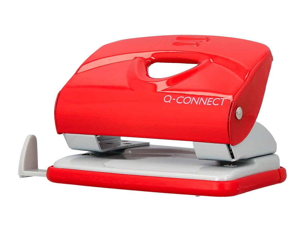 Taladrador q-connect kf14219 rojo abertura 2 mm capacidad 20 hojas